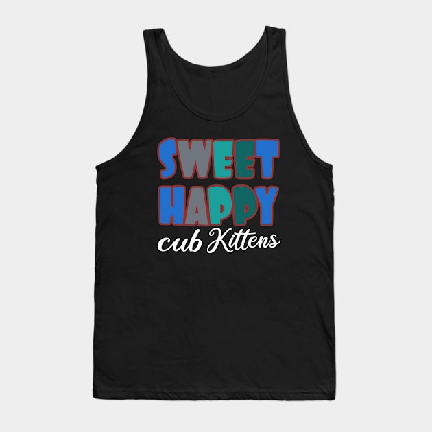 Sweet Happy Cub Kittens Tank Top by Color Fluffy